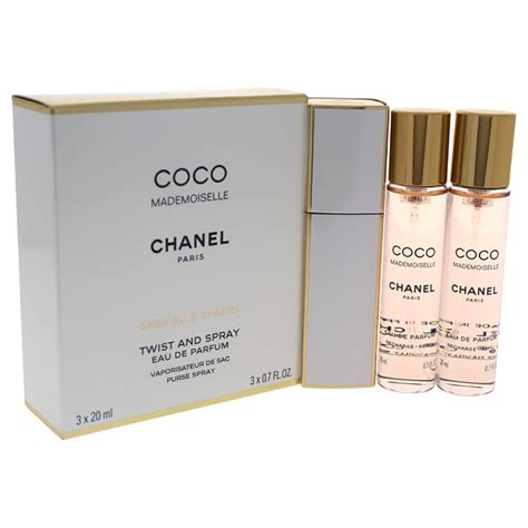 chanel coco mademoiselle twist and spray eau de parfum|coco mademoiselle refill only.